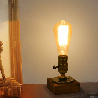Vivolux | Vintage Industrie Eisen Glühbirne 1-Licht Tischlampe