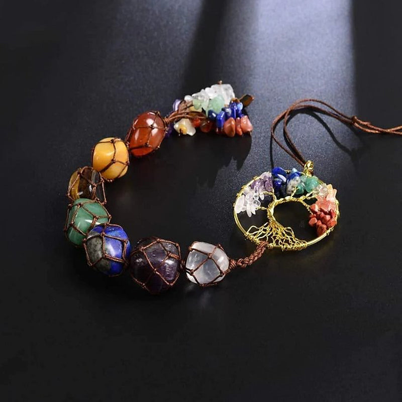 Vivolux | 7 Chakra Stein Heilung Kristall Lebensbaum Dekoration