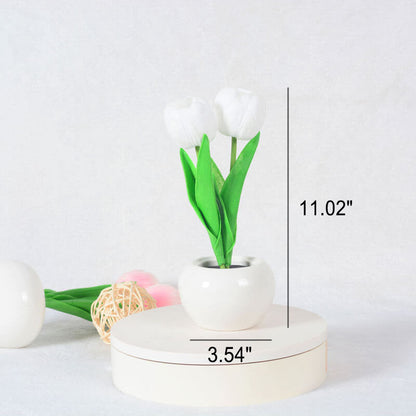 Vivolux | Moderne kreative Simulation Tulpe Pfingstrose LED Nachtlicht Tischlampe