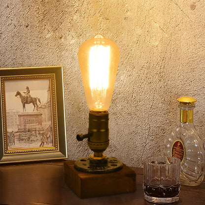 Vivolux | Vintage Industrie Eisen Glühbirne 1-Licht Tischlampe