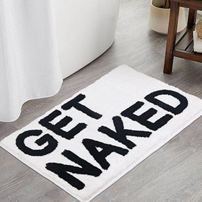 Vivolux | Feblilac Get Naked Weiße Boden Badezimmermatte, 50x80cm Badezimmerteppich, Plüsch wasserabsorbierend, rutschfeste Toilettamatte, Kunst Badezimmermatten, Beste Badteppiche