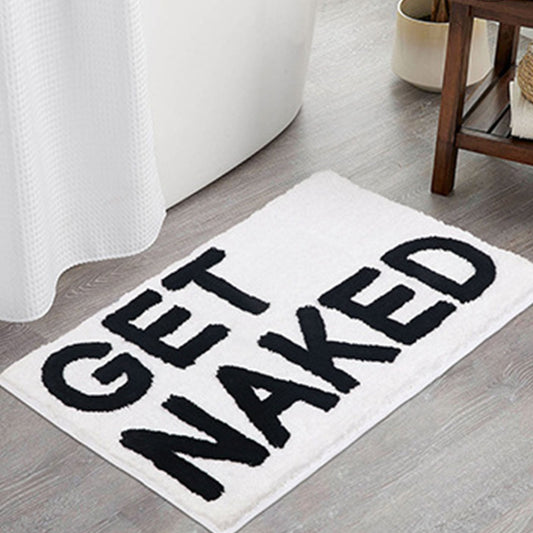 Vivolux | Feblilac Get Naked Weiße Boden Badezimmermatte, 50x80cm Badezimmerteppich, Plüsch wasserabsorbierend, rutschfeste Toilettamatte, Kunst Badezimmermatten, Beste Badteppiche
