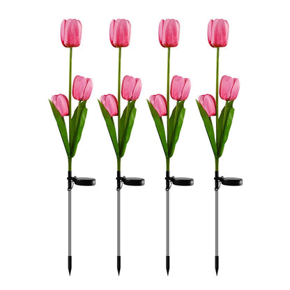 Vivolux | Solar Tulpe Rasenlicht Außen Garten LED Tulpe Blumenlicht Bodenstecker Landschaftslicht