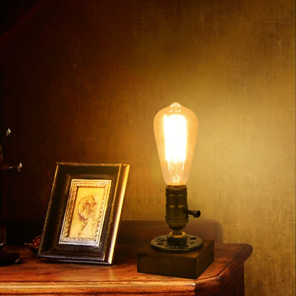 Vivolux | Vintage Industrie Eisen Glühbirne 1-Licht Tischlampe