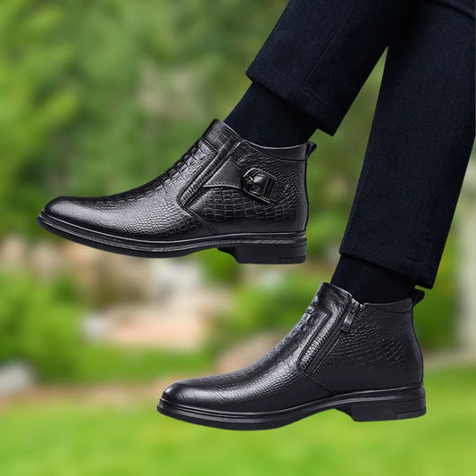 Stilvolle Echtleder Herren Winterstiefel