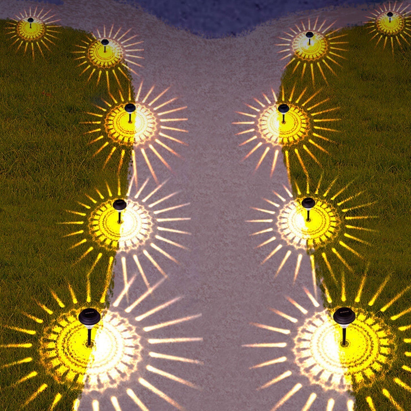 Vivolux | Solar wasserdicht kreisförmig divergente Licht Schatten Design LED Außen Garten Dekorationslicht