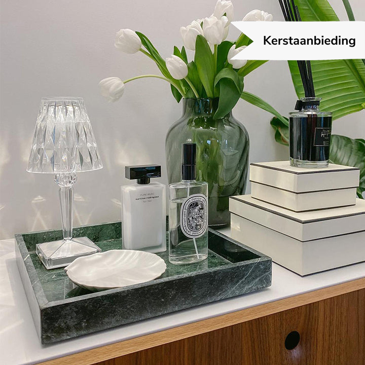 Vivolux | LuxeCrystal Premium LED Tischlampe | Kabellos | Dimmbare Kristallbeleuchtung | Stimmungslicht & Dekoration