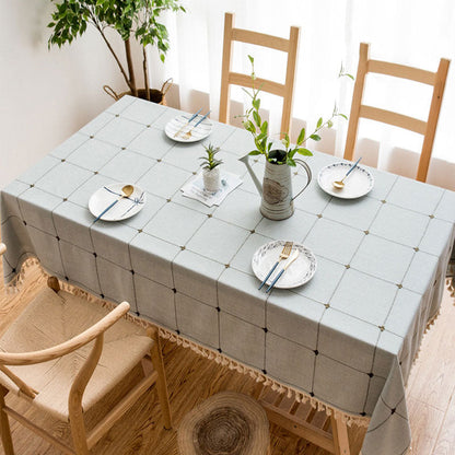 Vivolux | Wasserdicht Ölbeständig Rechteckige Tischdecke Baumwolle Leinen Faltenresistente Tischdecke für Küche Esszimmer Buffet Party