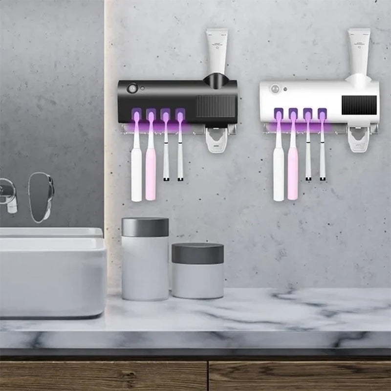 Vivolux | Smart UV-Licht Sterilisator Zahnbürstenhalter, Wandmontage Zahnpastaspender