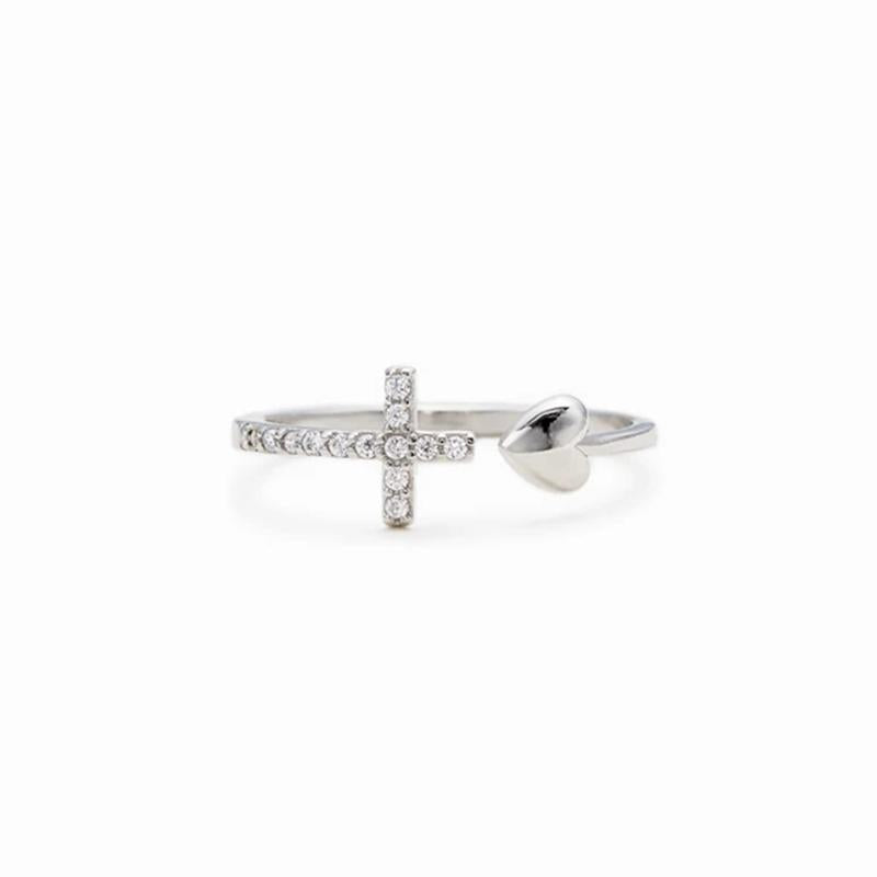 Love S925 Sterling Silber Kreuz Ring