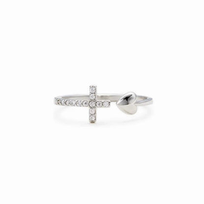 Love S925 Sterling Silber Kreuz Ring