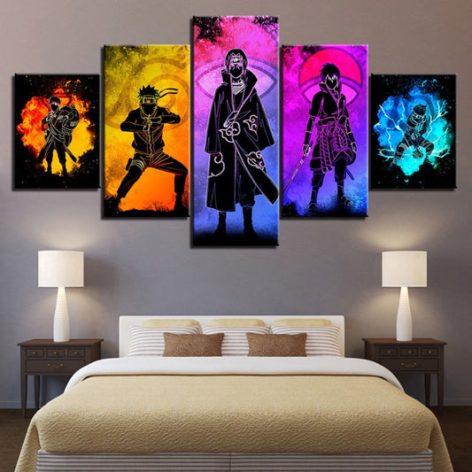 Vivolux | 5 Stück Naruto Anime - Leinwand Wandkunst Gemälde