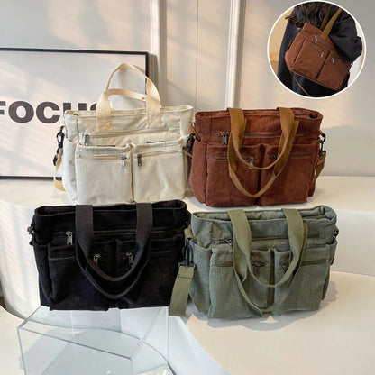 Lisa Einfarbige Tragetasche aus Cord