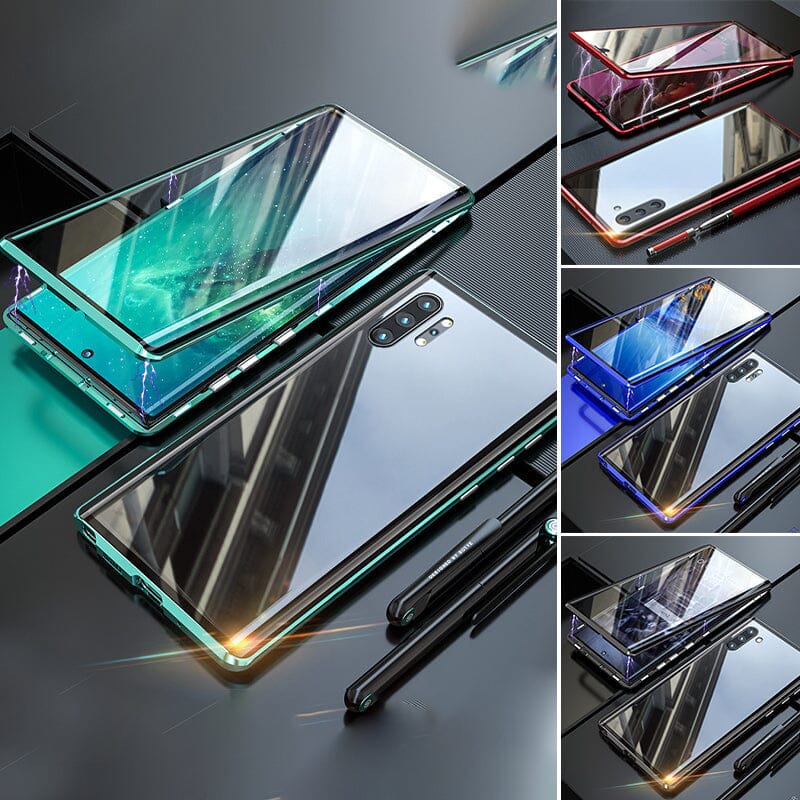 Vivolux | Magnetisches gehärtetes Glas doppelseitige Handyhülle für Samsung