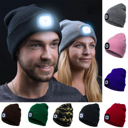 Vivolux | Abziehbar LED Stirnlampe Beanie Mütze