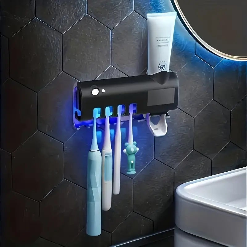 Vivolux | Smart UV-Licht Sterilisator Zahnbürstenhalter, Wandmontage Zahnpastaspender