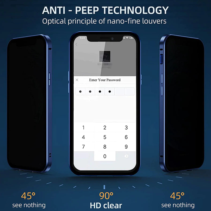 Vivolux | Magnetisches gehärtetes Glas doppelseitig geeignet für iPhone