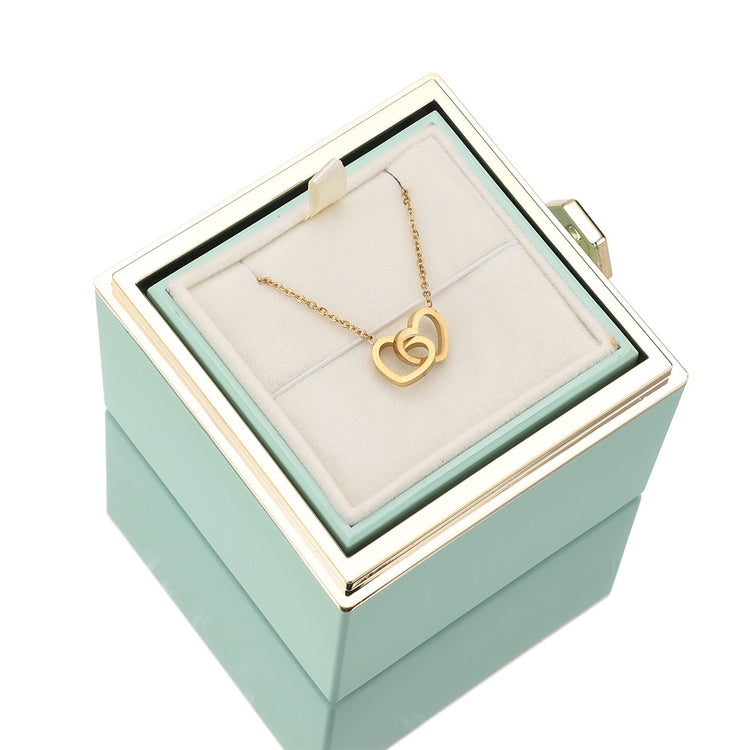 Vivolux | [Ideales Geschenk] Ewige Rosenbox - Mit gravierter Halskette & künstlicher Rose