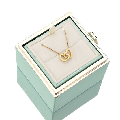 Vivolux | [Ideales Geschenk] Ewige Rosenbox - Mit gravierter Halskette & künstlicher Rose
