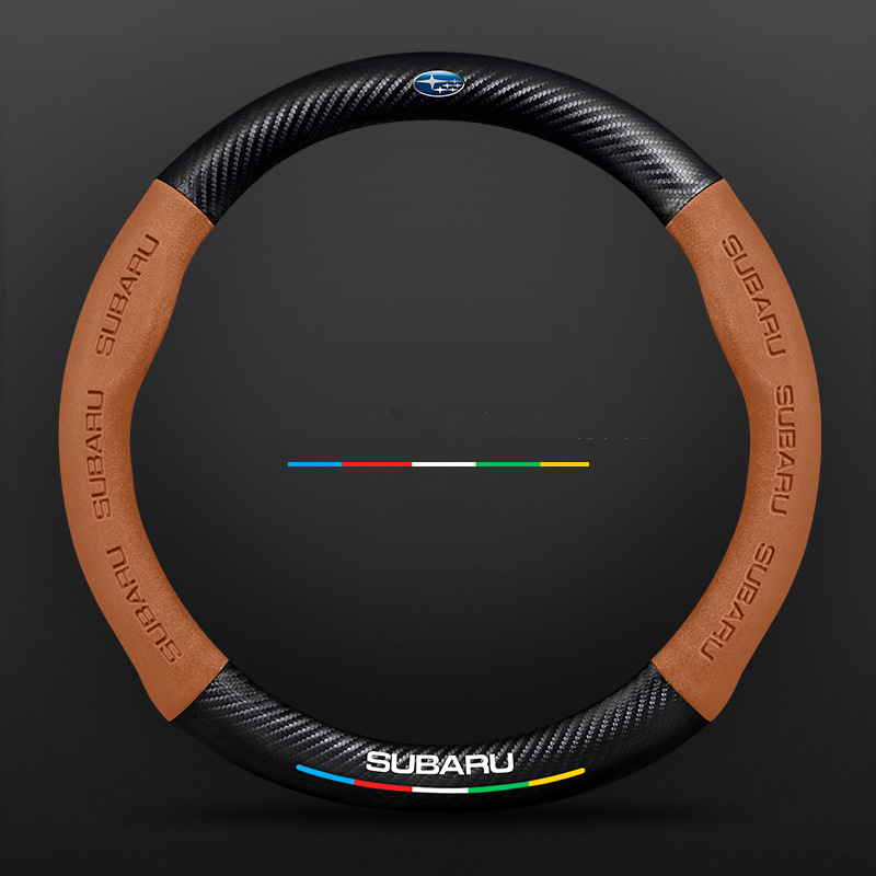 Anti-Rutsch 3D Prägung Kohlefaser Leder Auto Lenkradbezug Universelle Passform