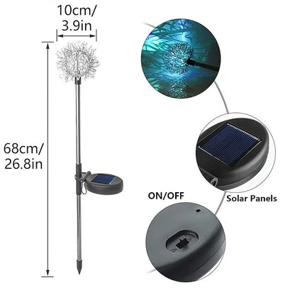 Vivolux | 2-Pack: Outdoor Solar Löwenzahn Rasenlichter