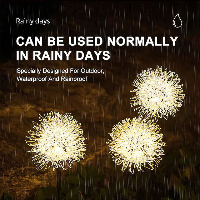 Vivolux | 2-Pack: Outdoor Solar Löwenzahn Rasenlichter