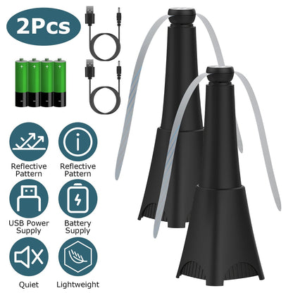 Vivolux | 2er-Pack: Tragfan mit reflektierendem Fliegenabwehr, wiederaufladbarer Akku betrieben