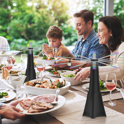 Vivolux | 2er-Pack: Tragfan mit reflektierendem Fliegenabwehr, wiederaufladbarer Akku betrieben