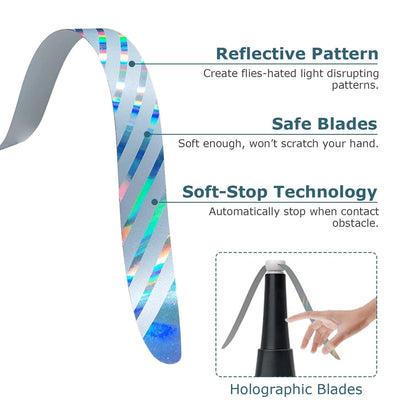 Vivolux | 2er-Pack: Tragfan mit reflektierendem Fliegenabwehr, wiederaufladbarer Akku betrieben
