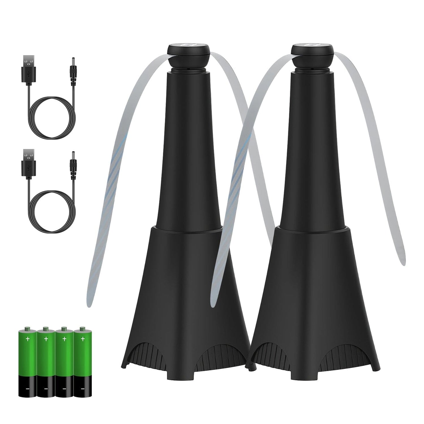 Vivolux | 2er-Pack: Tragfan mit reflektierendem Fliegenabwehr, wiederaufladbarer Akku betrieben