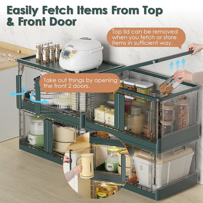 Vivolux | 2-teilig: Zusammenklappbare Stapelbare Aufbewahrungsbehälter mit Deckel