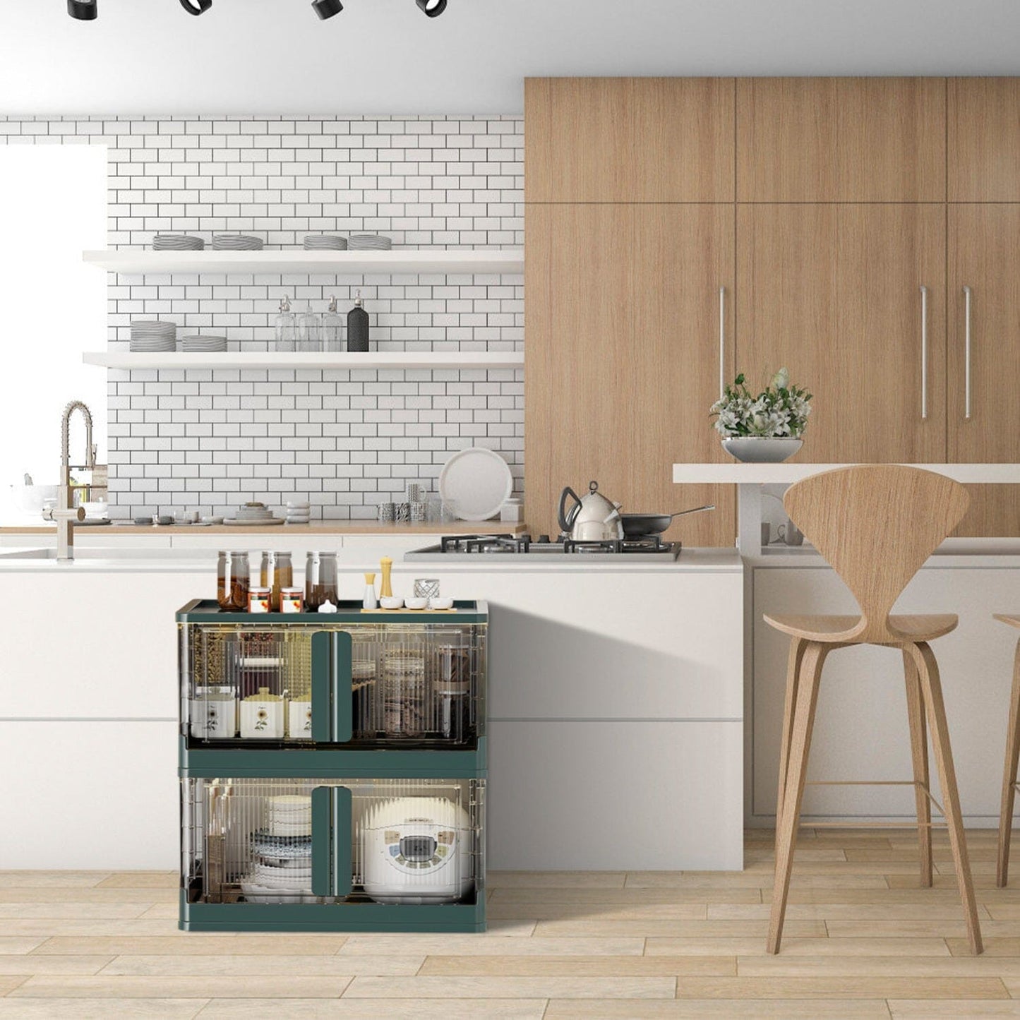 Vivolux | 2-teilig: Zusammenklappbare Stapelbare Aufbewahrungsbehälter mit Deckel