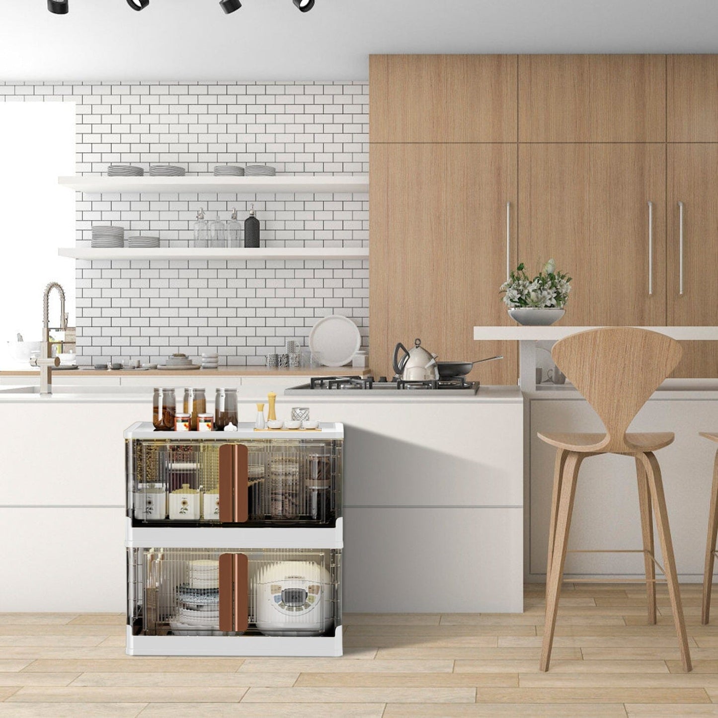 Vivolux | 2-teilig: Zusammenklappbare Stapelbare Aufbewahrungsbehälter mit Deckel