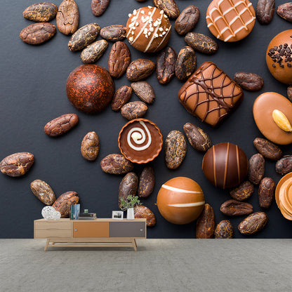 Vivolux | Donkere Kleur Heerlijke Chocolade Muur Tattoo Hedendaags Non-woven Materiaal Muurbedekking