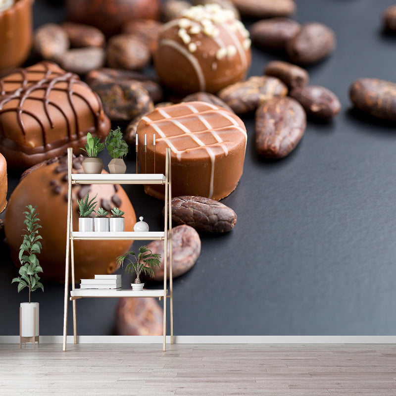 Vivolux | Donkere Kleur Heerlijke Chocolade Muur Tattoo Hedendaags Non-woven Materiaal Muurbedekking