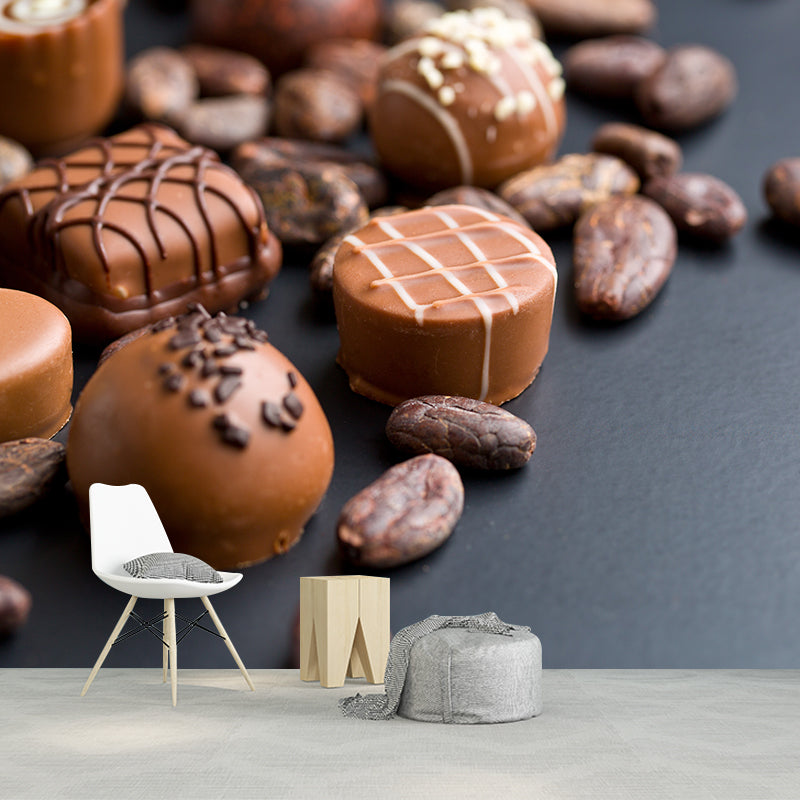 Vivolux | Donkere Kleur Heerlijke Chocolade Muur Tattoo Hedendaags Non-woven Materiaal Muurbedekking