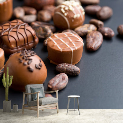 Vivolux | Donkere Kleur Heerlijke Chocolade Muur Tattoo Hedendaags Non-woven Materiaal Muurbedekking