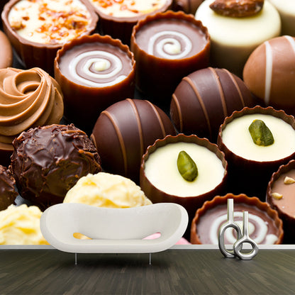 Vivolux | Donkere Kleur Heerlijke Chocolade Muur Tattoo Hedendaags Non-woven Materiaal Muurbedekking