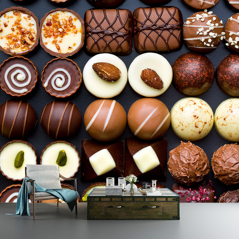 Vivolux | Schokoladenmural Tapete Sanfte Farbe Zeitgemäße Wandverkleidung für Dessertladen
