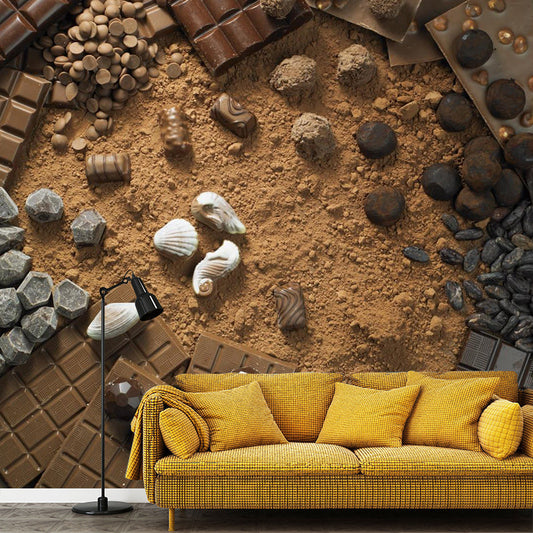 Vivolux | Lichte kleur chocolade muurstain resistente hedendaagse dessertwinkel wandbekleding