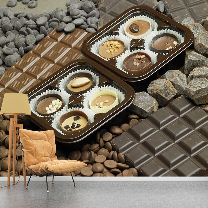 Vivolux | Lichte kleur chocolade muurstain resistente hedendaagse dessertwinkel wandbekleding