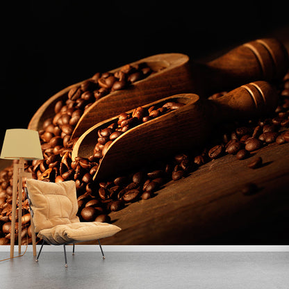 Vivolux | Nicht gewebtes dekoratives Wandmural modernes Kaffeebohnentapete, benutzerdefiniert gedruckt