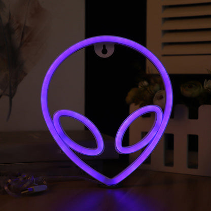 Vivolux | Alien Head Nachtkastje Licht Cartoontyp Kunststoff LED Weiß Wandbeleuchtung für Babyzimmer