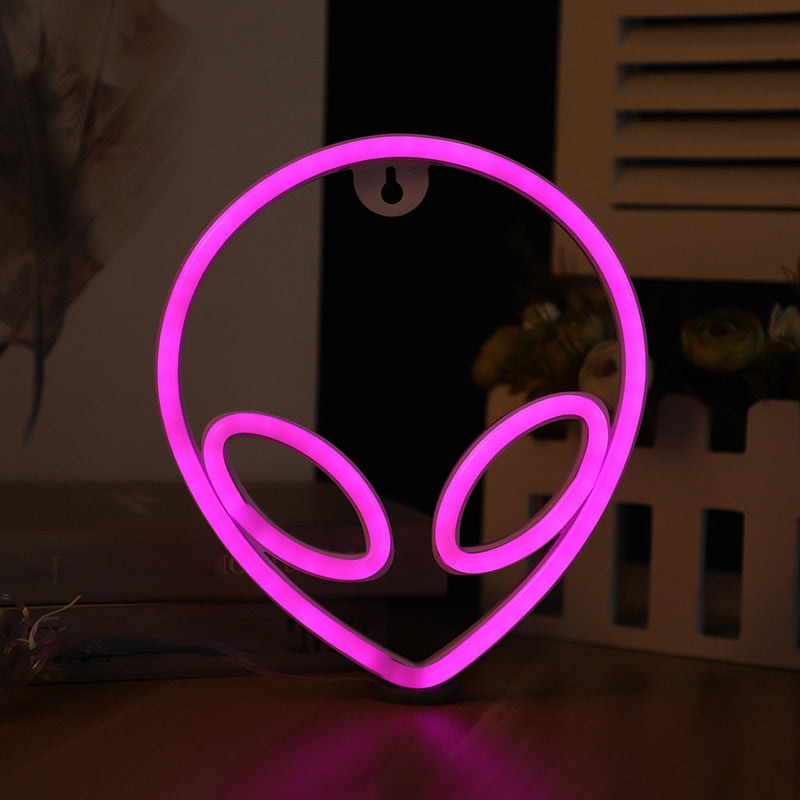 Vivolux | Alien Head Nachtkastje Licht Cartoontyp Kunststoff LED Weiß Wandbeleuchtung für Babyzimmer