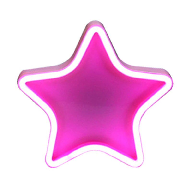 Vivolux | Mädchenzimmer LED Nachtbeleuchtung Cartoon Weiße Nachttischlampe mit Stern Kunststoffschirm