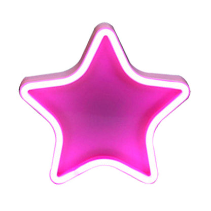 Vivolux | Mädchenzimmer LED Nachtbeleuchtung Cartoon Weiße Nachttischlampe mit Stern Kunststoffschirm