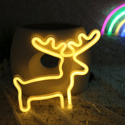Vivolux | Elk gevormd mini nachtlampje plastic kinderkamer USB LED wandlamp in het wit