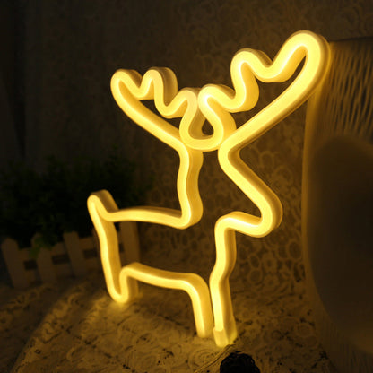 Vivolux | Elk gevormd mini nachtlampje plastic kinderkamer USB LED wandlamp in het wit
