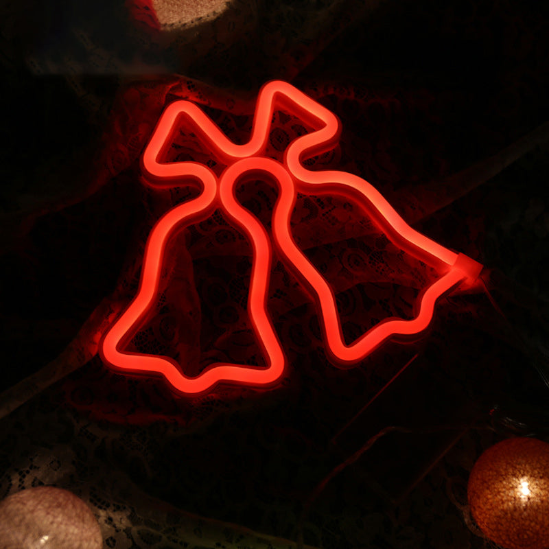 Vivolux | Jingle Bell Mini Nachtlicht Modern Kunststoff LED Weiß Nachttischbeleuchtung für Weihnachten