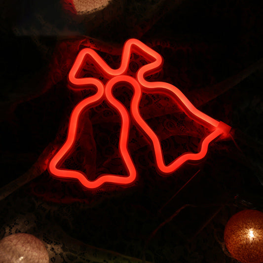 Vivolux | Jingle Bell Mini Nachtlicht Modern Kunststoff LED Weiß Nachttischbeleuchtung für Weihnachten